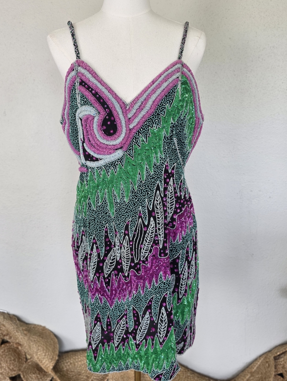 Vintage Klass Collections Beaded Bodycon Party Dress - Maximalist 80s/90s Glam - Picture 7 of 16